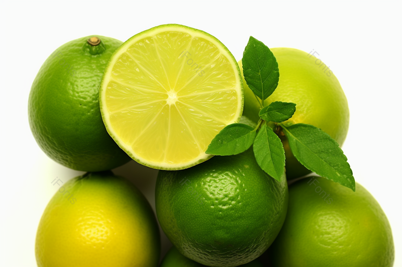 香水柠檬青桔小青柠新鲜青柠切片水果白底图素材,高清,摄影图,摄影图片,图片大全,摄影图免费下载